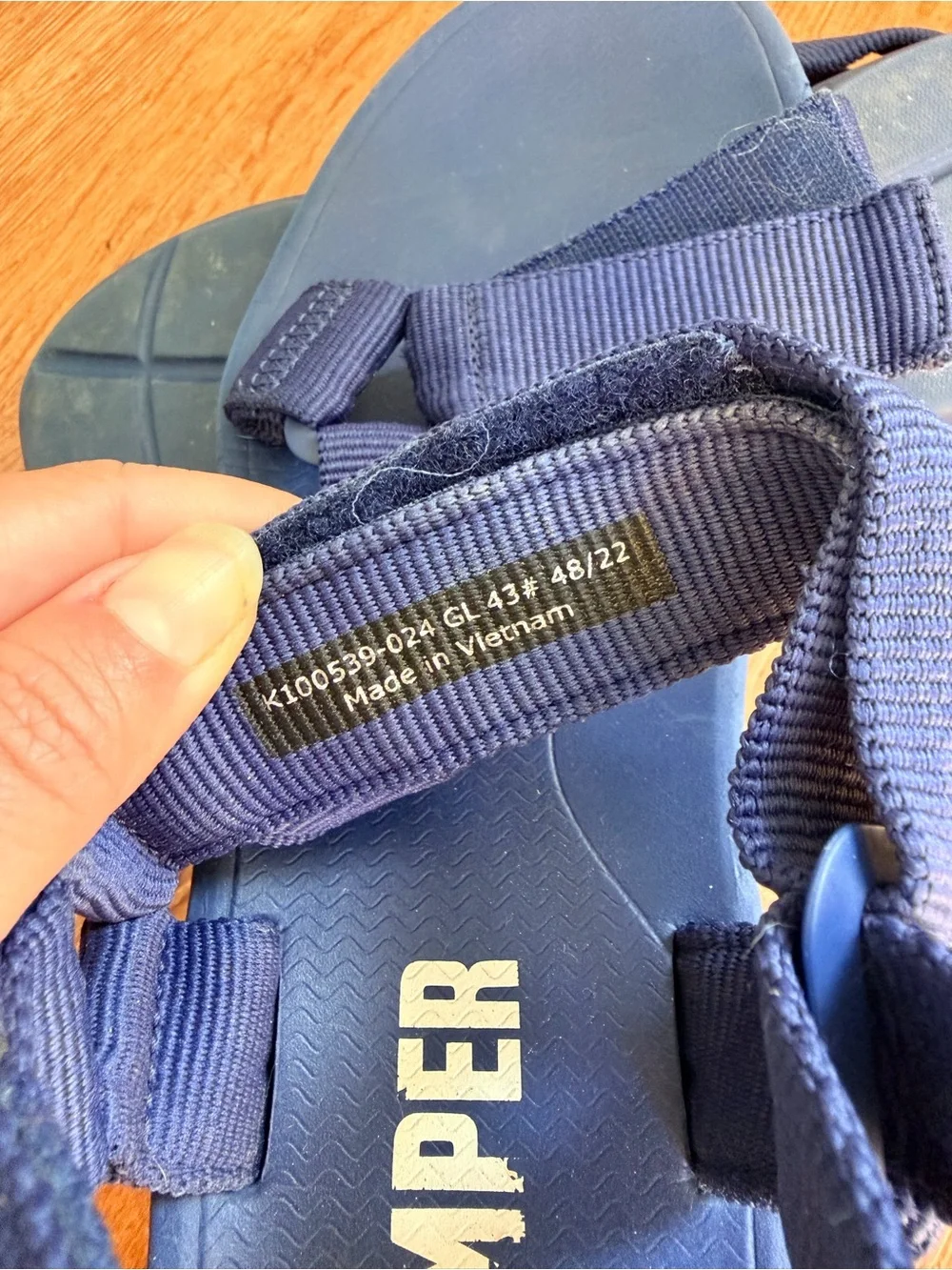 Camper Match Blue Textile Sandals unisex blue size 9.5 granola outdoorsy